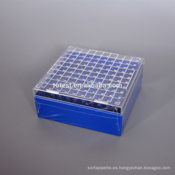 PC Cryo Freezer Box 100 pocillos para tubo criogénico de 2 ml
